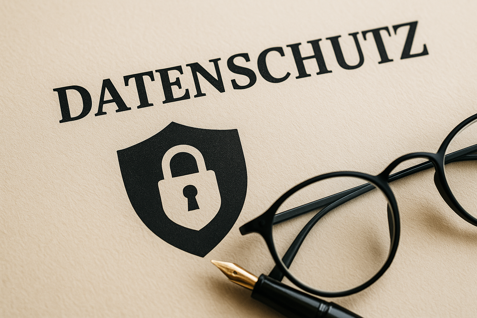 Dokument &bdquo;Datenschutz&ldquo; mit Paragraphenzeichen &ndash; Symbolbild f&uuml;r rechtliche Hinweise zur DSGVO und Datensicherheit.